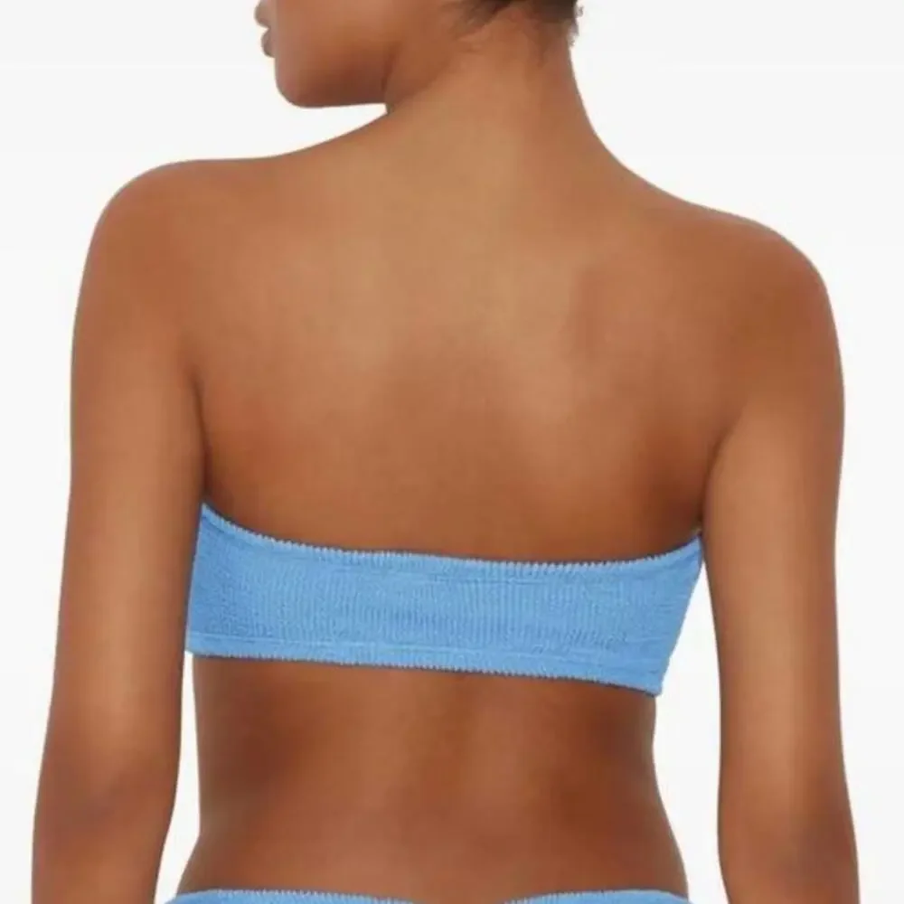 NEW HUNZA G Tina Bikini Top In Cornflower Size ONE SIZE